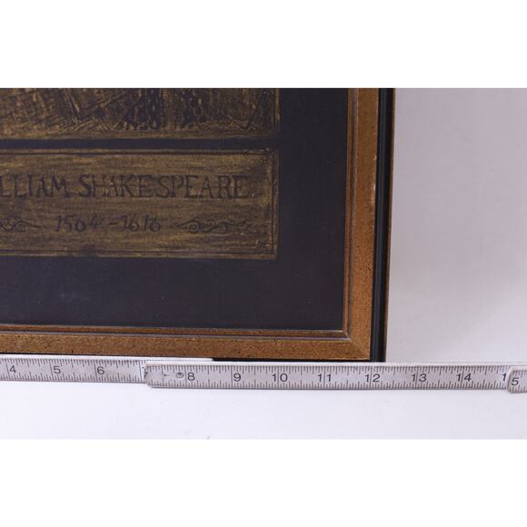 Brass Rubbing, William Shakespeare, Tomb Rubbing, Portrait, Framed, Wall Hanging - Picture 4 of 4